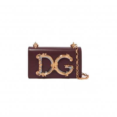 DOLCE GABBANA GIRLS PHONE BAG IN LEATHER  (21*14.5*3cm)